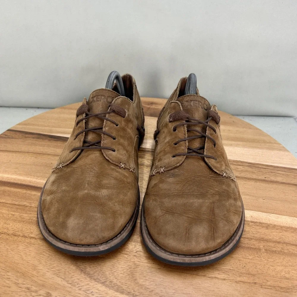 Xero Shoes Mens Alston Leather Barefoot Oxford Brown F200601W Size 9.5